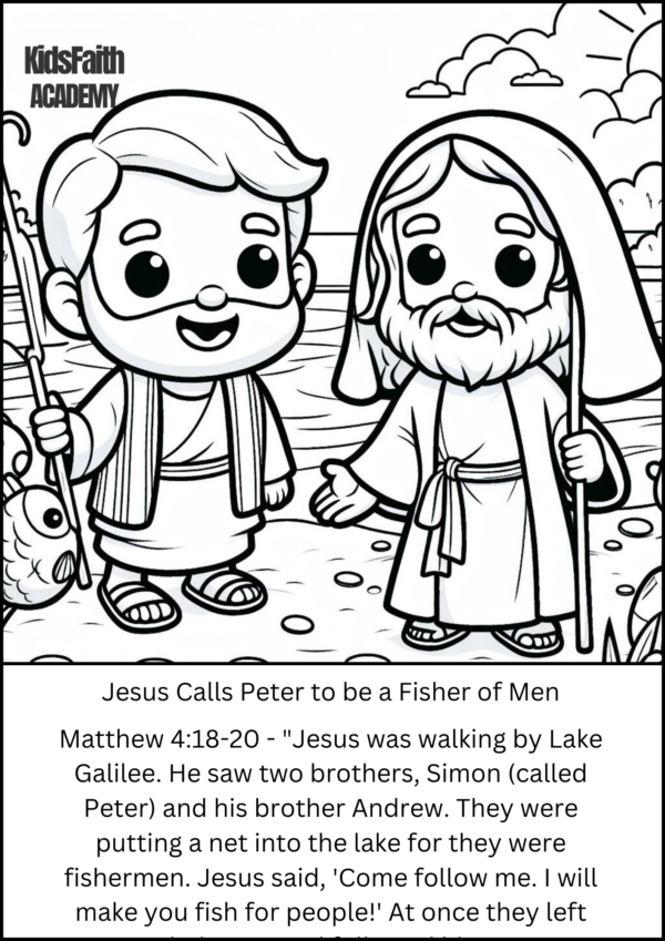 Disciple Simon Peter Bible story Coloring Pages