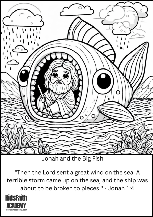 JOnah Bible story Coloring Pages