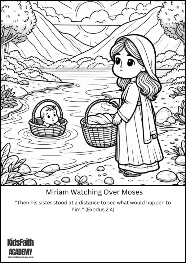 Miriam, bible coloring pages, kids